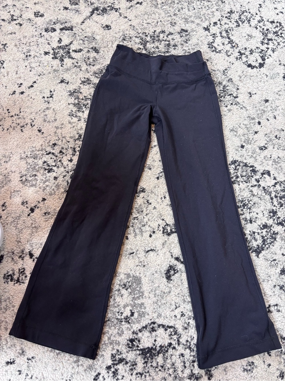 lululemon athletica Black Petite Short Flared Leggings Crossover size 4